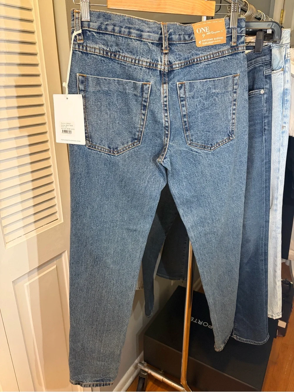 One Teaspoon Blue Distressed Boyfriend Jeans Awesome Baggies Wolf Blue - Picture 6 of 8